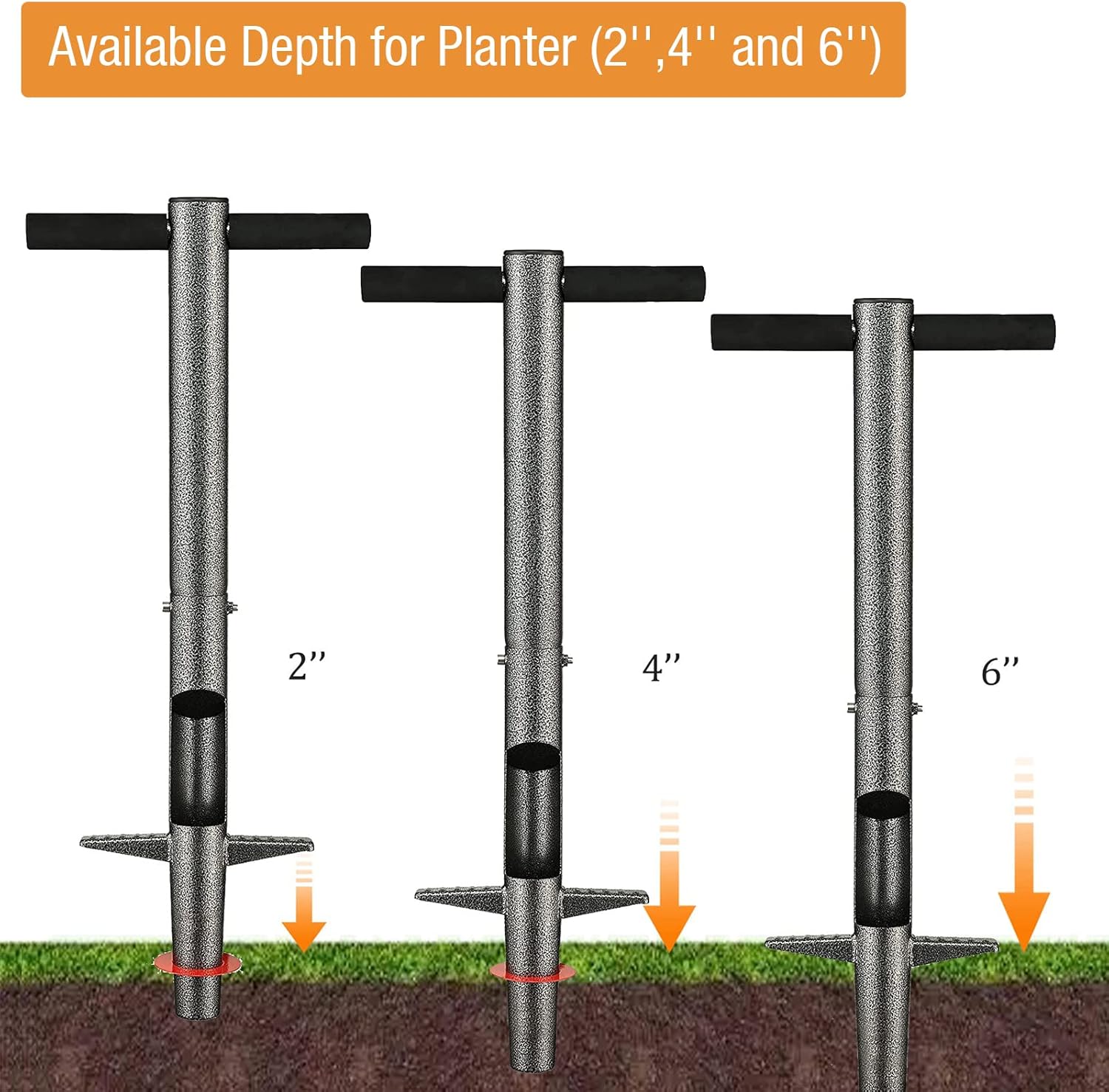 BsBsBest Bulb Planter, 33.5 inch Long Handle Bulb Planter Tool, Garden Sod Plugger for Planting or Weeding, Planter Tool to Dig Hole for Soil Test, Flower Bulbs Planting Tool