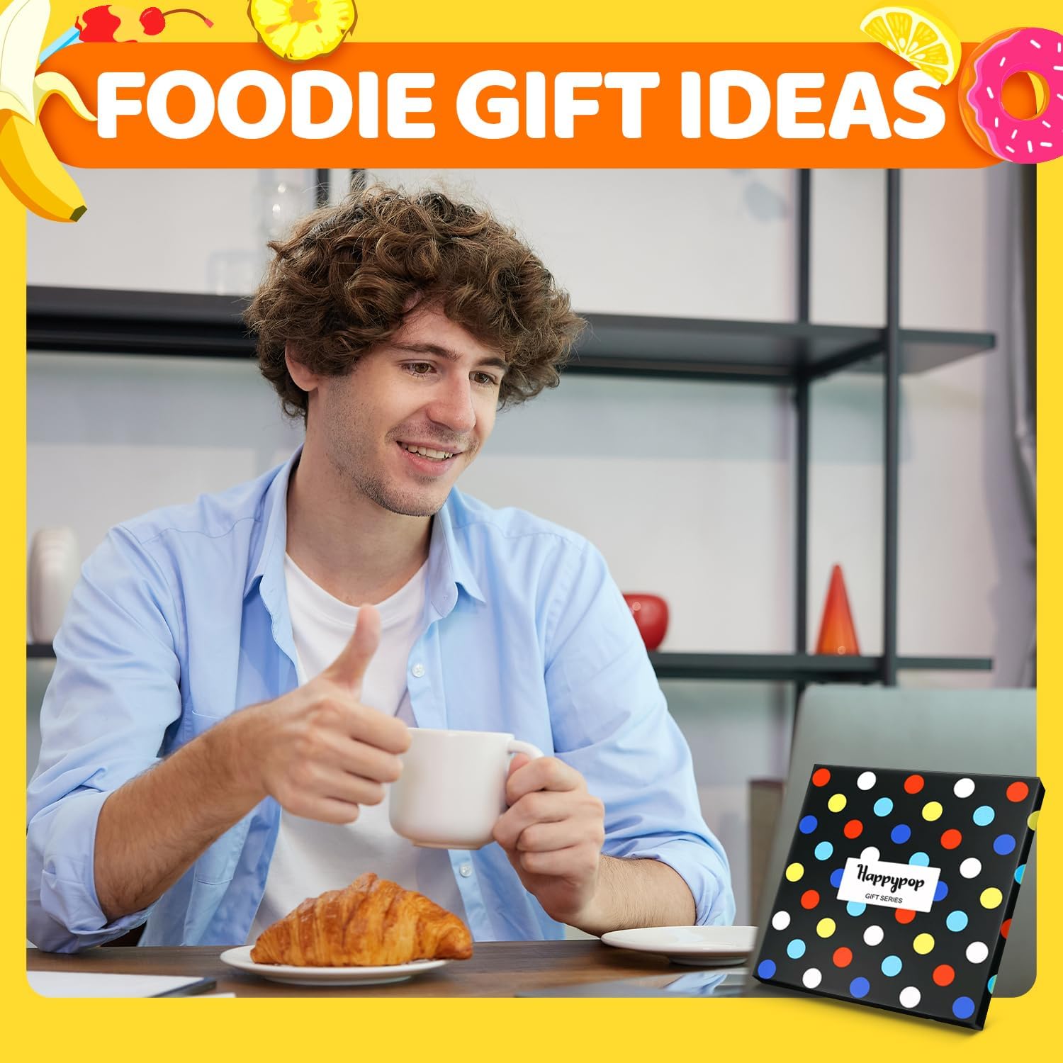 HAPPYPOP Funny Socks for Men - Donut Burger Gifts, Pickle Taco Socks for Teen Boys - Image 4