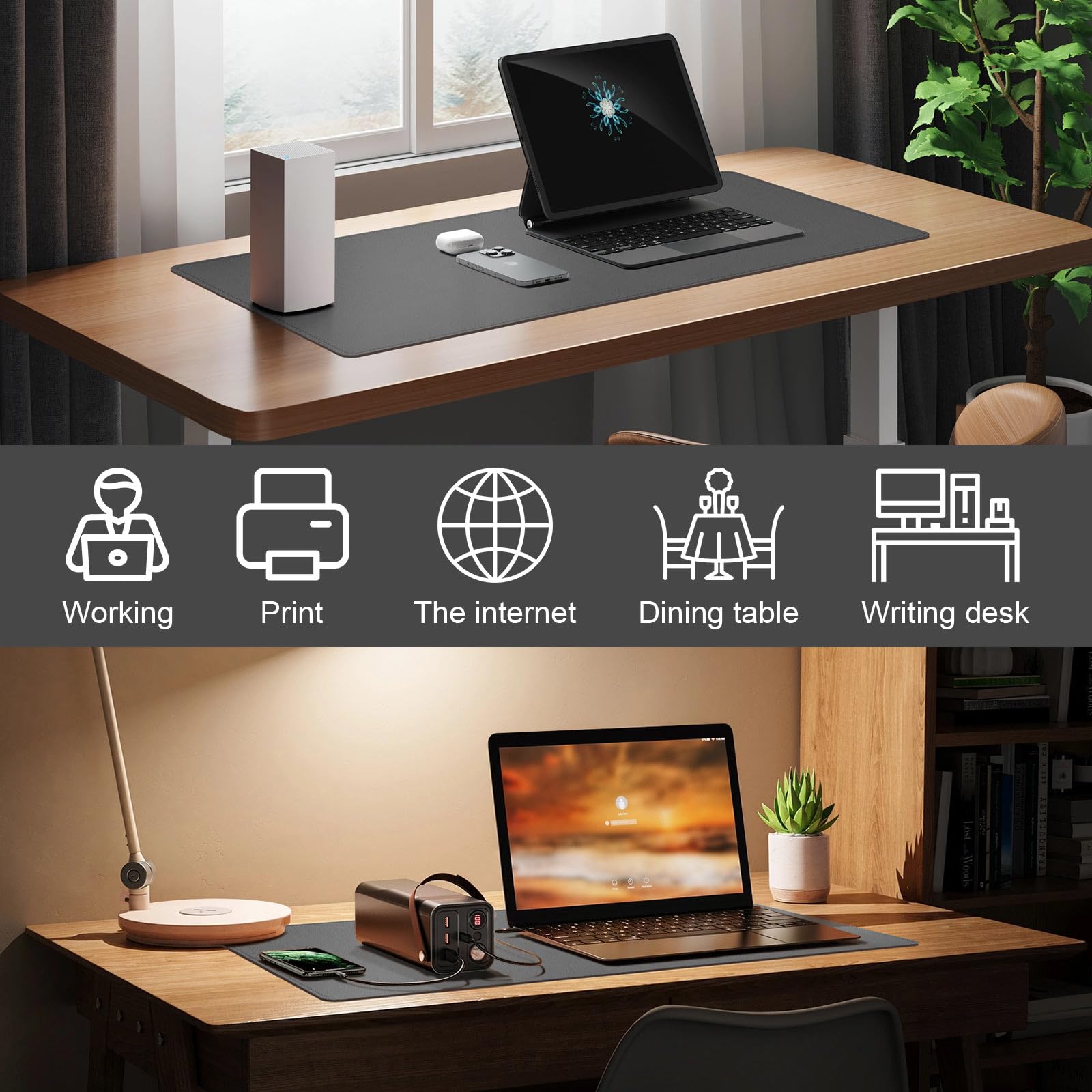 Sous-main En Cuir Véritable 80x40cm – Protège Votre Bureau Et Sublime Votre Espace De Travail ! - 8