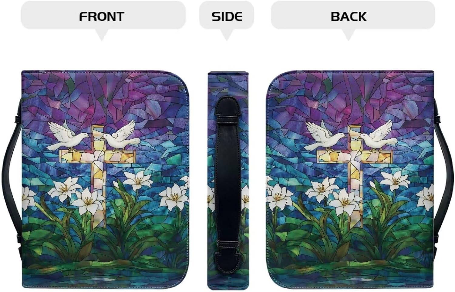 Mumeson Bible Covers for Women Leather Bible Carrying Case Organizer Bag Standard Size Large Capacity Bible Holder