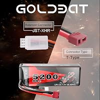 GOLDBAT 5200 mAh 7.4V 2S 80C LiPo akkumulátor RC járművekhez, Deans csatlakozóval - RC autó, hajó, drón, helikopter modellekhez 4
