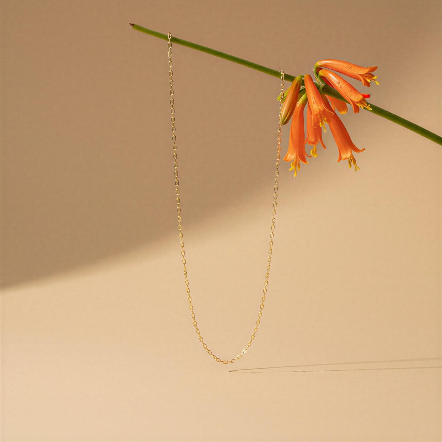 24K Real Gold Plated 925 Sterling Silver Cable Chain Necklace for Women | 0.5 Micron Thick | 1.3mm Diamond Cut Solid Links – Dainty, Durable & Hypoallergenic