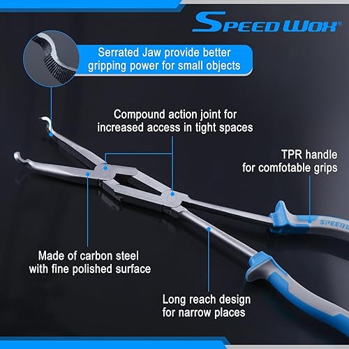 Miniatura 9 de SPEEDWOX Alicates de corte de alambre de doble articulación de largo alcance de 13 pulgadas, alicates de corte de alambre de pivote doble, alicates
