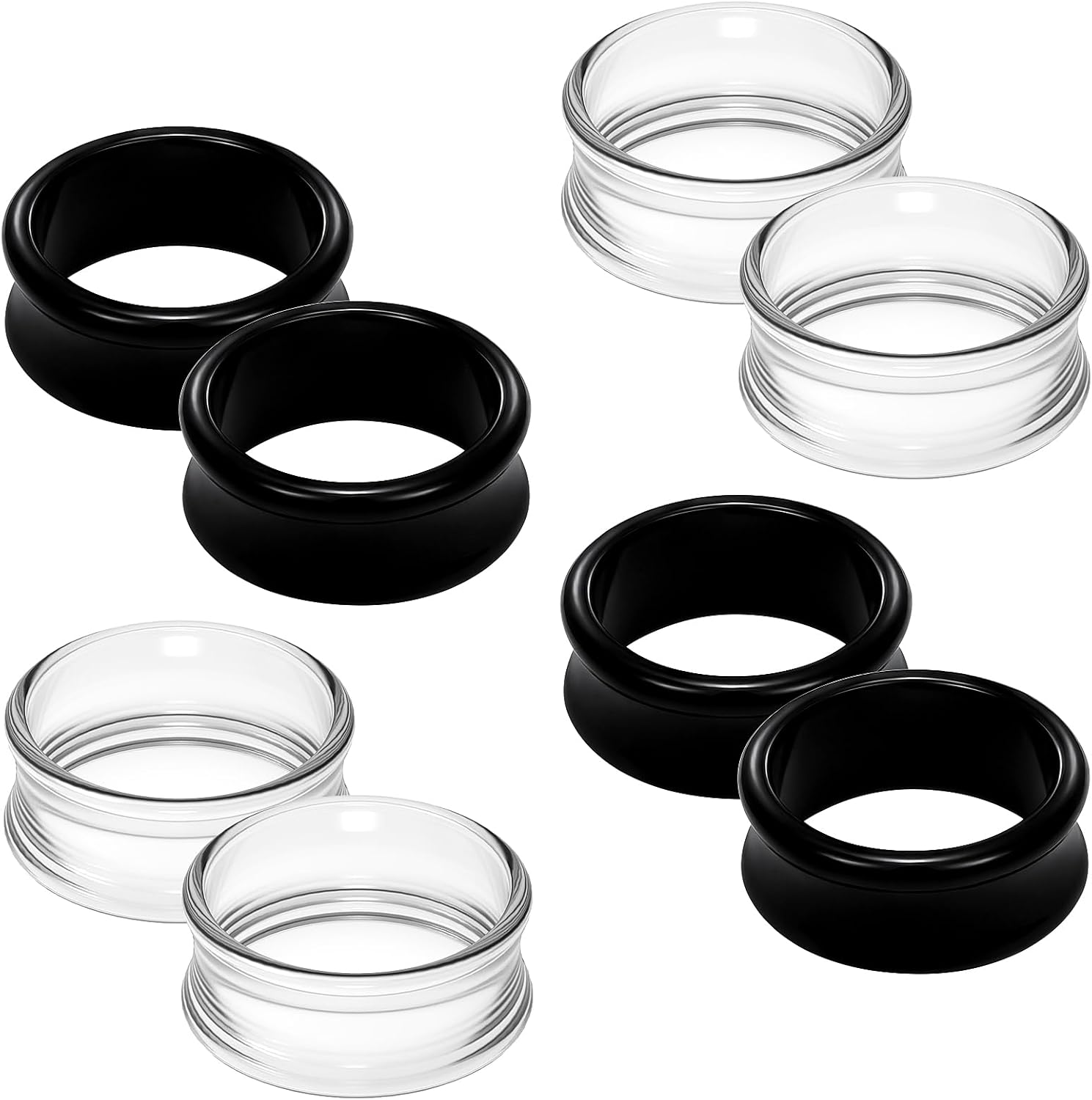6G-50mm Acrylic Gauges for Ear Tunnel Plugs Stretcher lightweight Plugs Clear Black Double Flared Flesh Tunnels Earrings for Women Men