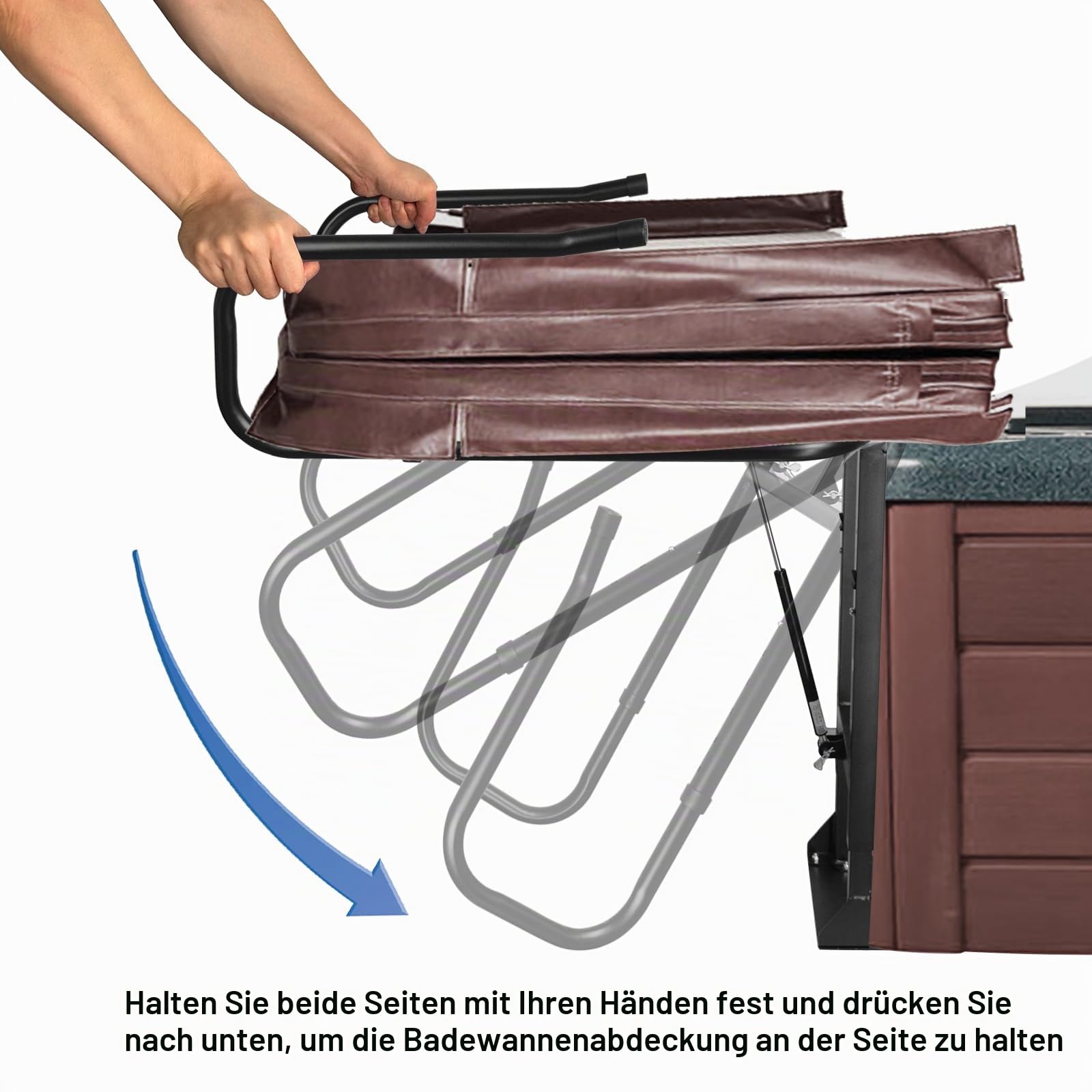 TOCRETOARE Hot Tub Cover Lifter, Spa Cover Lift, Hot Tub Cover Lift, Height Adjustable Hot Tub Cover Lift Removal System, Fit Most Spa Hot Tubs in Height 30-42 Zoll