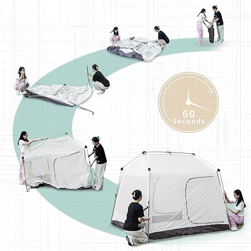 Miniatura 3 de Tienda de campaña impermeable para 3 a 5 personas, tiendas de campaña familiares grandes para acampar al aire libre, senderismo, mochilero, picnic