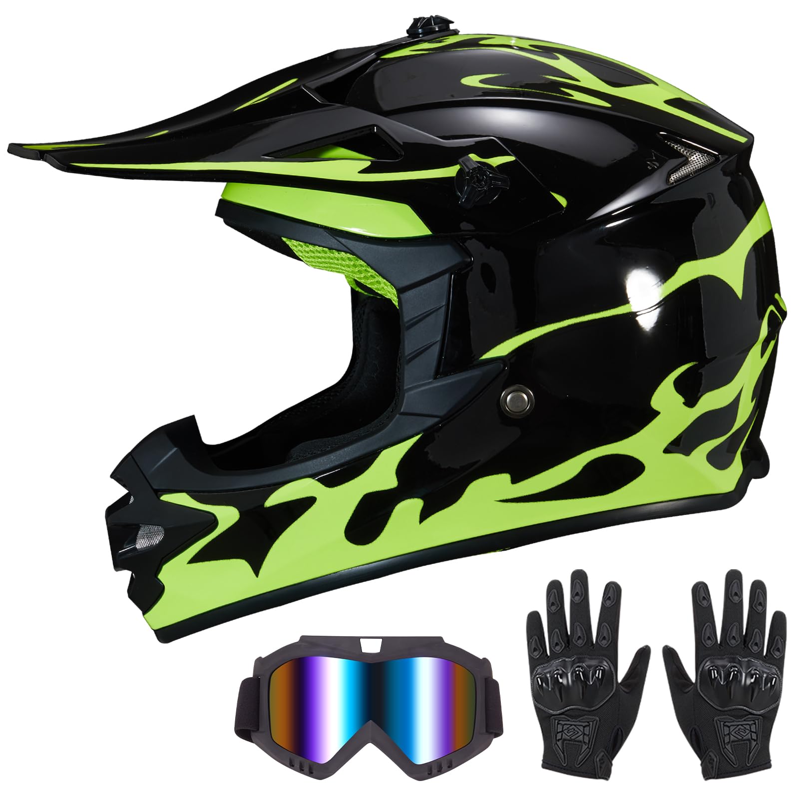Youth Kids Dirt Bike Helmet,DOT Approved Full Face Motocross Set