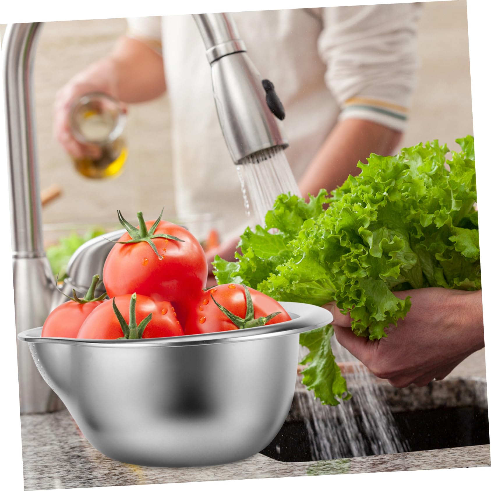 Cesta Coladora de Acero Inoxidable para Lavado de Frutas y Verduras Diseño de Drenaje