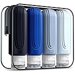 Mrsdry Travel Bottles for Toiletries, Large 6oz Oversize Containers, BPA Free Leak Proof Tubs Refillable Liquid Traveler Accessories with Toiletry Bag for Cometic Shampoo and Lotion Soap (4 Pack)