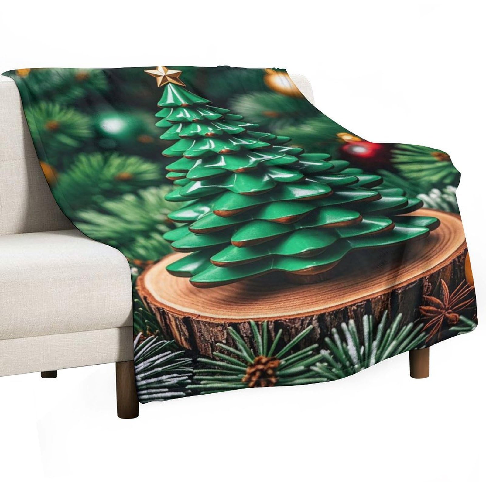 Couverture flanelle sapin de Noël plaid lit canapé léger 100x150