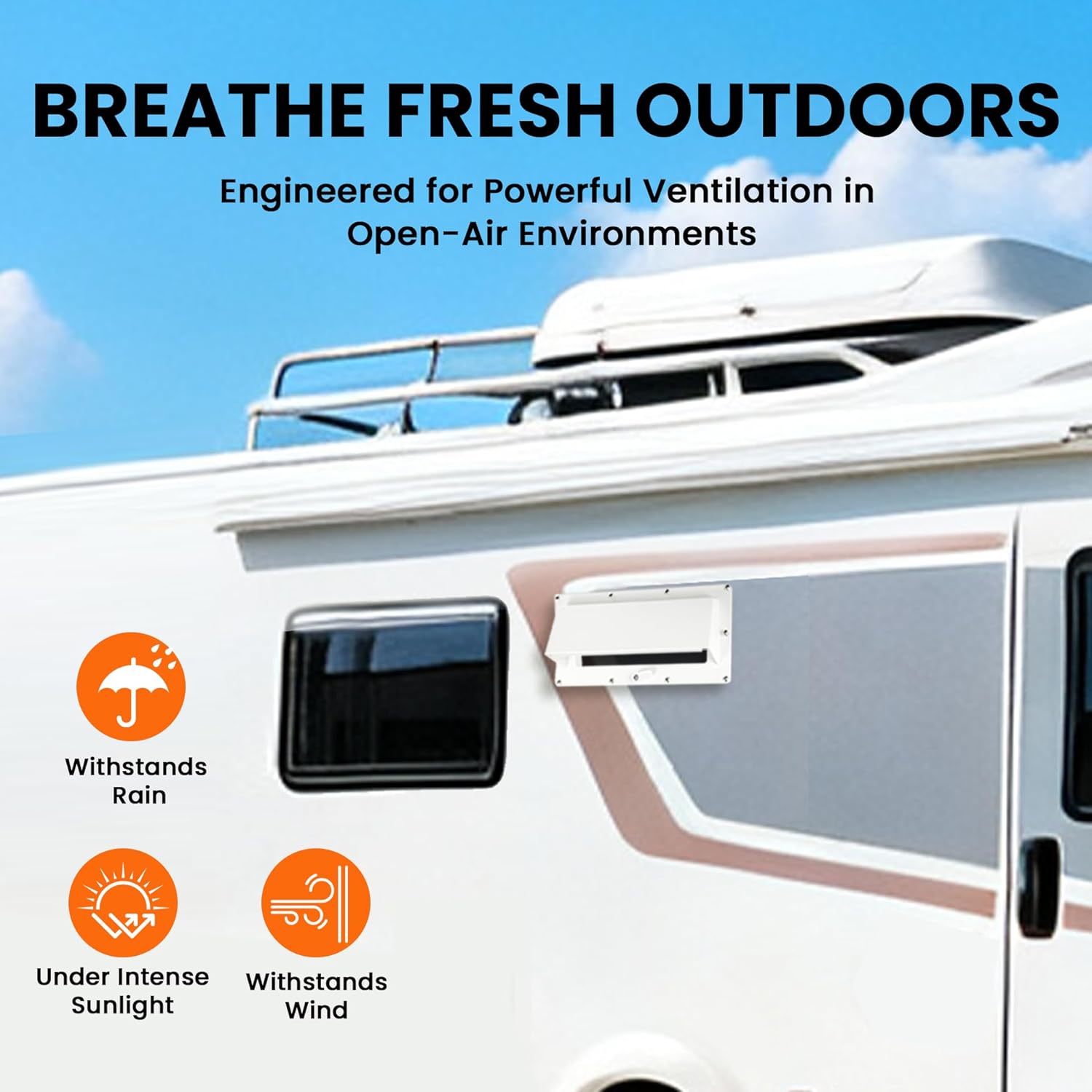 Aluminum RV Range Hood Vent Cover - Complete Kit with Waterproof Butyl Tape, Depth Adjustment Aluminum Foil Tape & Locking Damper for RV/Camper Stove Vent (White)