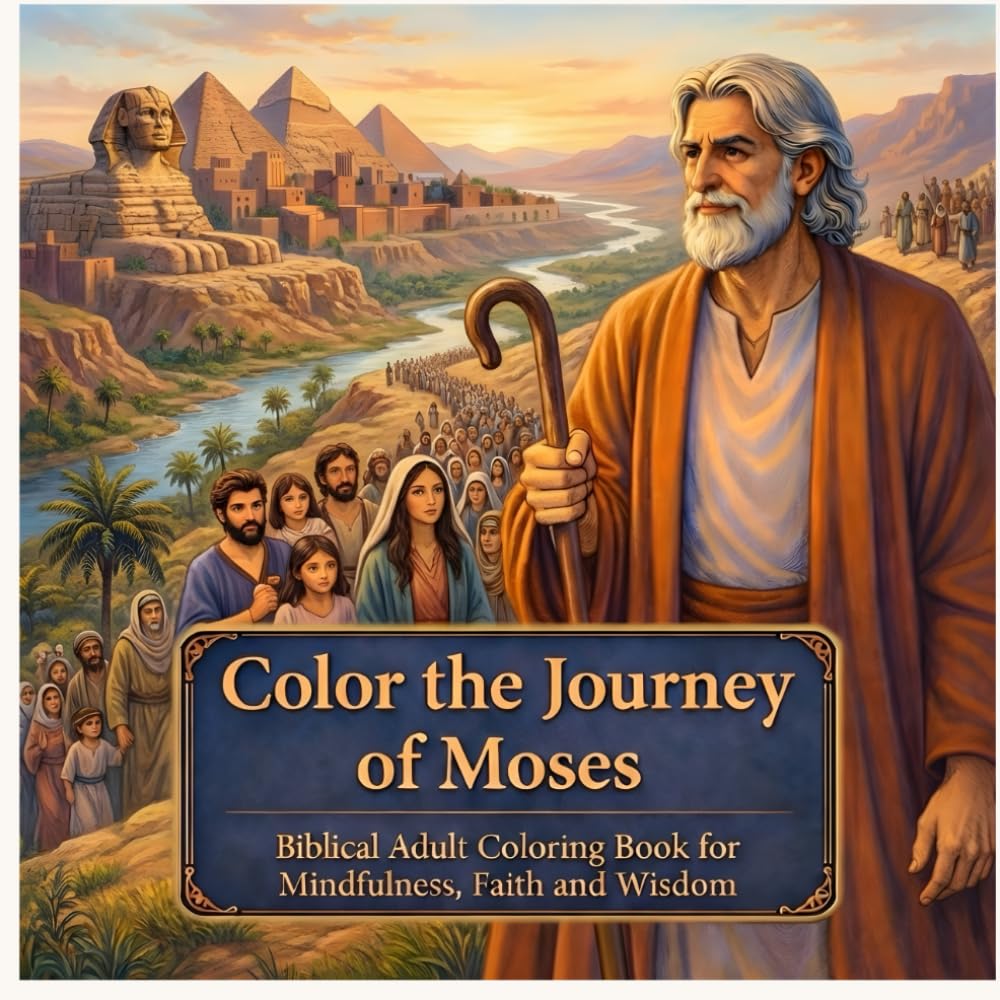 Color the Journey of Moses: Biblical Adult Coloring Book for Mindfulness, Faith and Wisdom