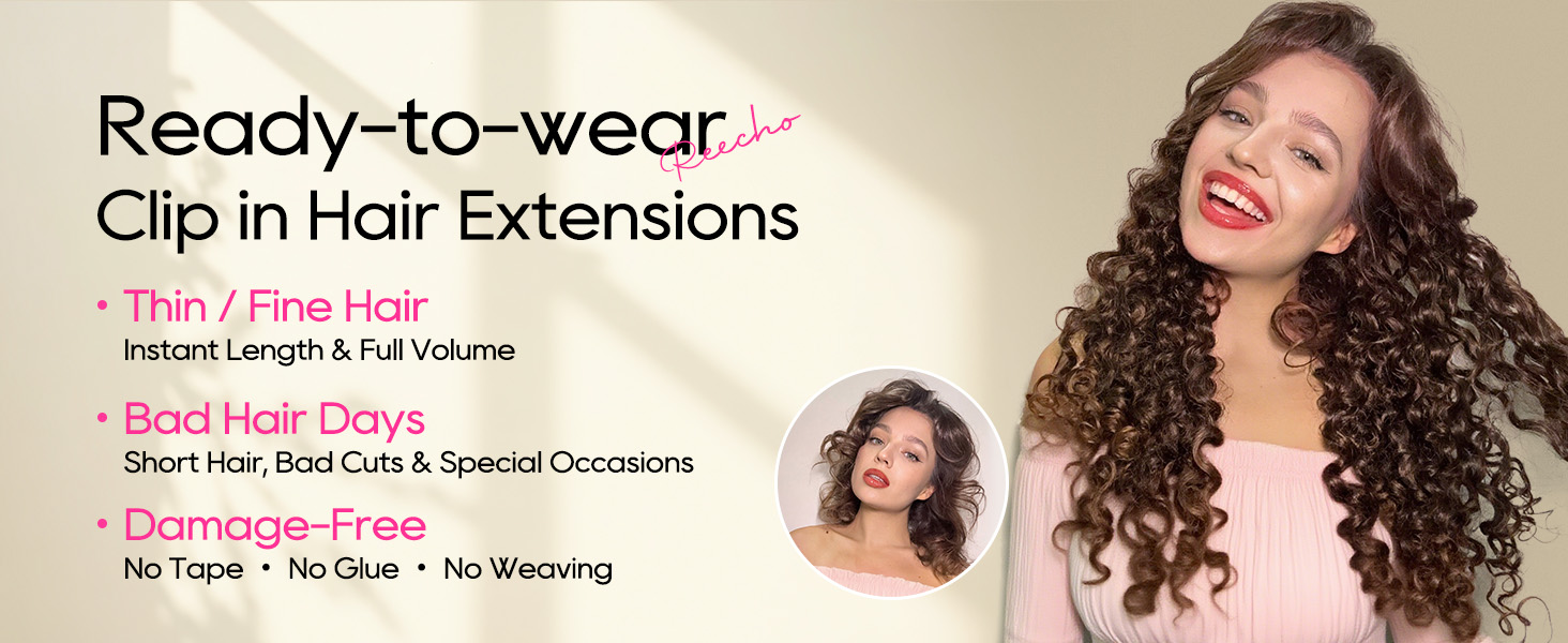 Amazon.com : REECHO Curly Hair Extensions - 4PCS 18