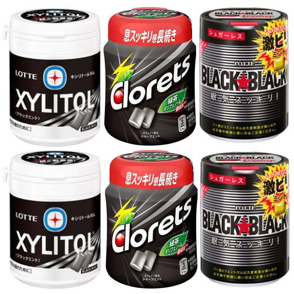 Amazon | 眠気スッキリ ボトルガムセット【6個セット】(ブラック