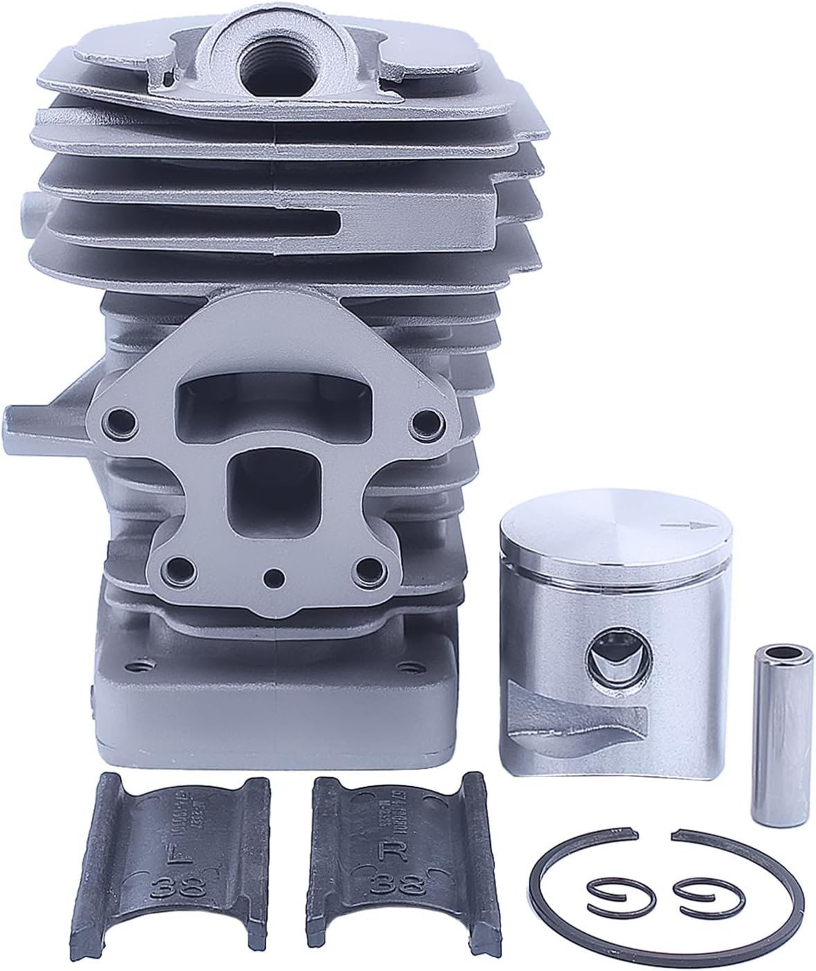 39mm Cylinder Piston For Husqvarna 235 236 240 Chainsaw Spark Plug Gaskets, Cylinder Piston Kit, Crank Bearing, Oil Seal, Needle Bearing, Spark Plug, AV Mount Spring Set, Gaskets Set.