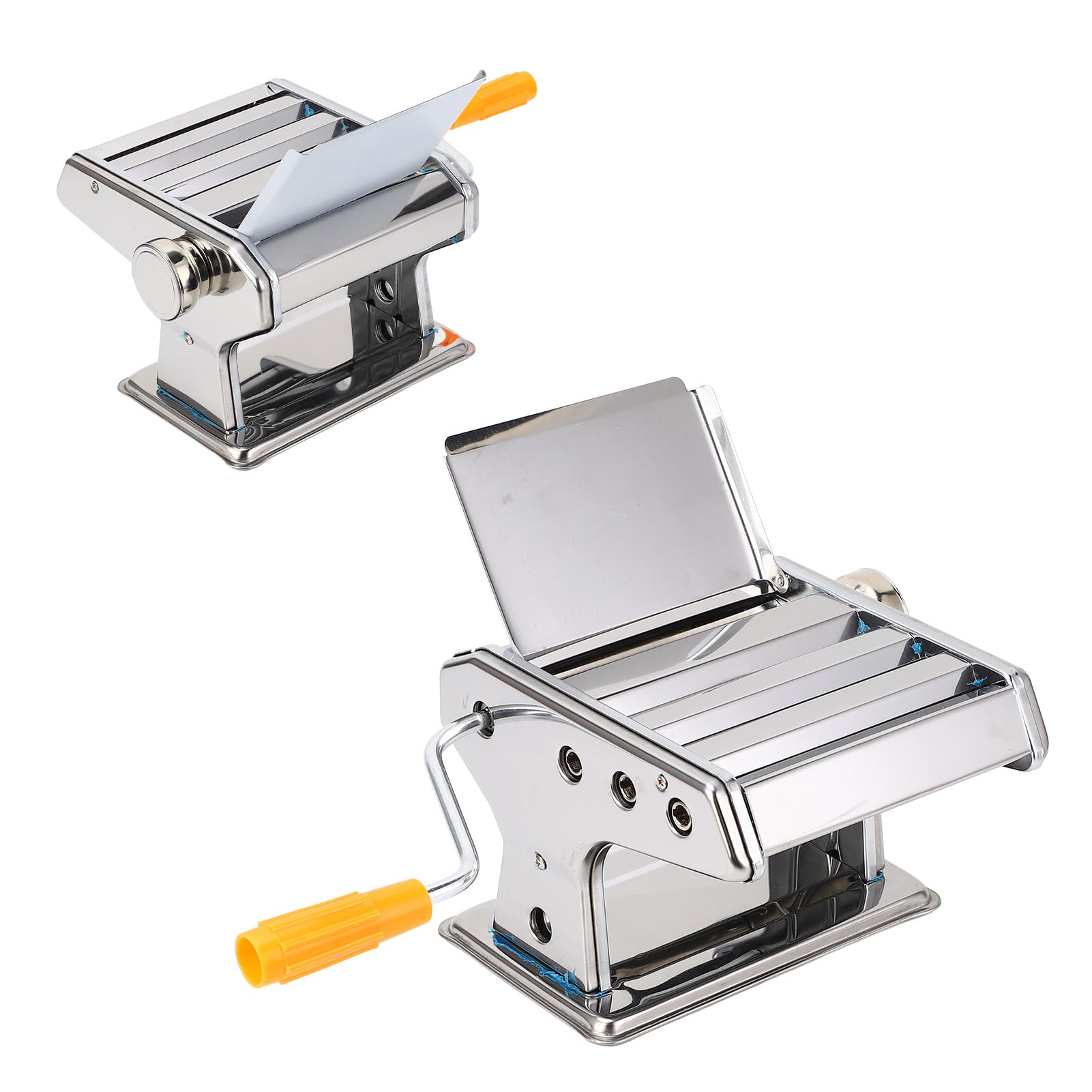 Ejoyous Machine à Pâtes Manuelle Machine à Pâtes en Acier Inoxydable avec Bouton de Réglage pour Plusieurs Réglages D'épaisseur pour Nouilles Spaghetti Fraîches Machine à Pâtes à Lasagne