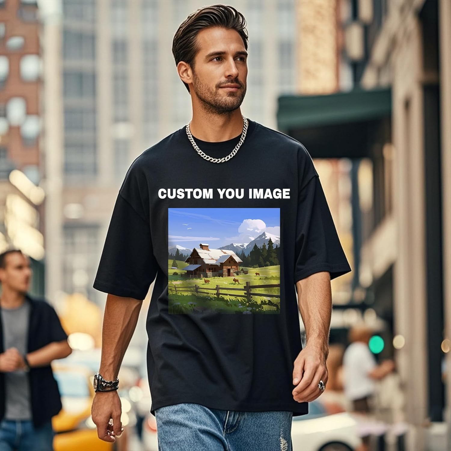 Custom T Shirts for Women Men T-Shirt Front & Back Personalized Add Your Own Design with Image Text Logo - Image 2