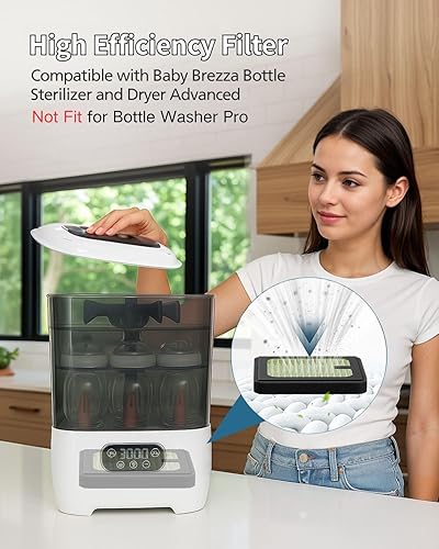 Miniatura 2 de Dryer Advanced - Filtro HEPA de repuesto para lavadora de biberones Baby Brezza, Sterili-zer y secadora avanzada (no para Pro), paquete de 5