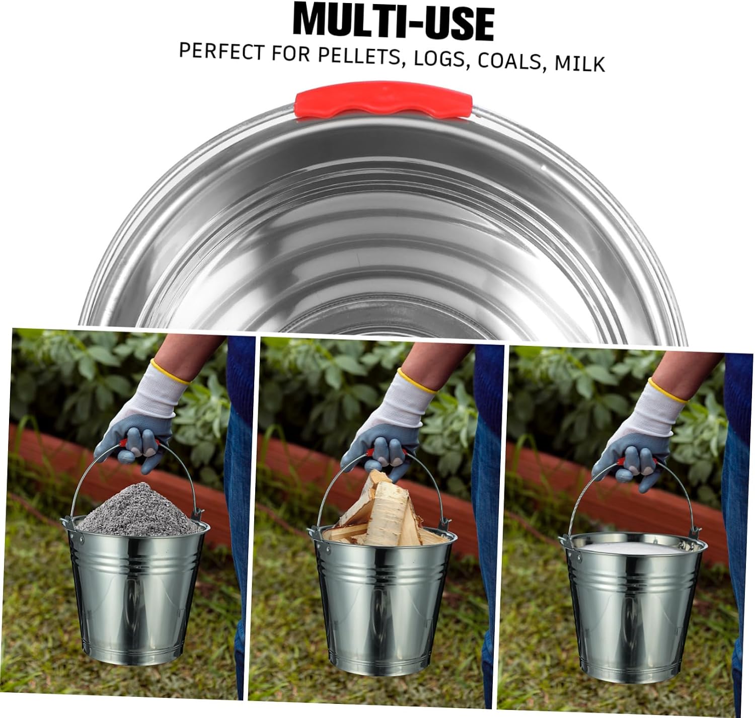 Stainless Steel Water Bucket with Lid Thickened Multi-Purpose Pasture Milk Pail for Ice and Water 5 Gallon Capacity for Farms and Outdoor Activities