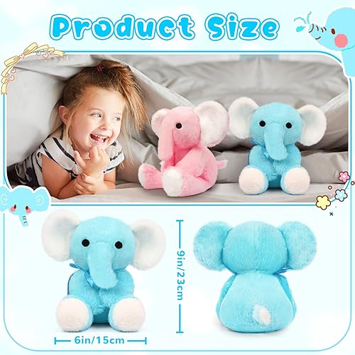 Miniatura 3 de 9inch Blue Elephant Stuffed Animals, Cute Elephant Plush for Valentine's Day Gift, Soft Blue Stuffed Elephant for Baby,Boys and Girl, Baby Shower