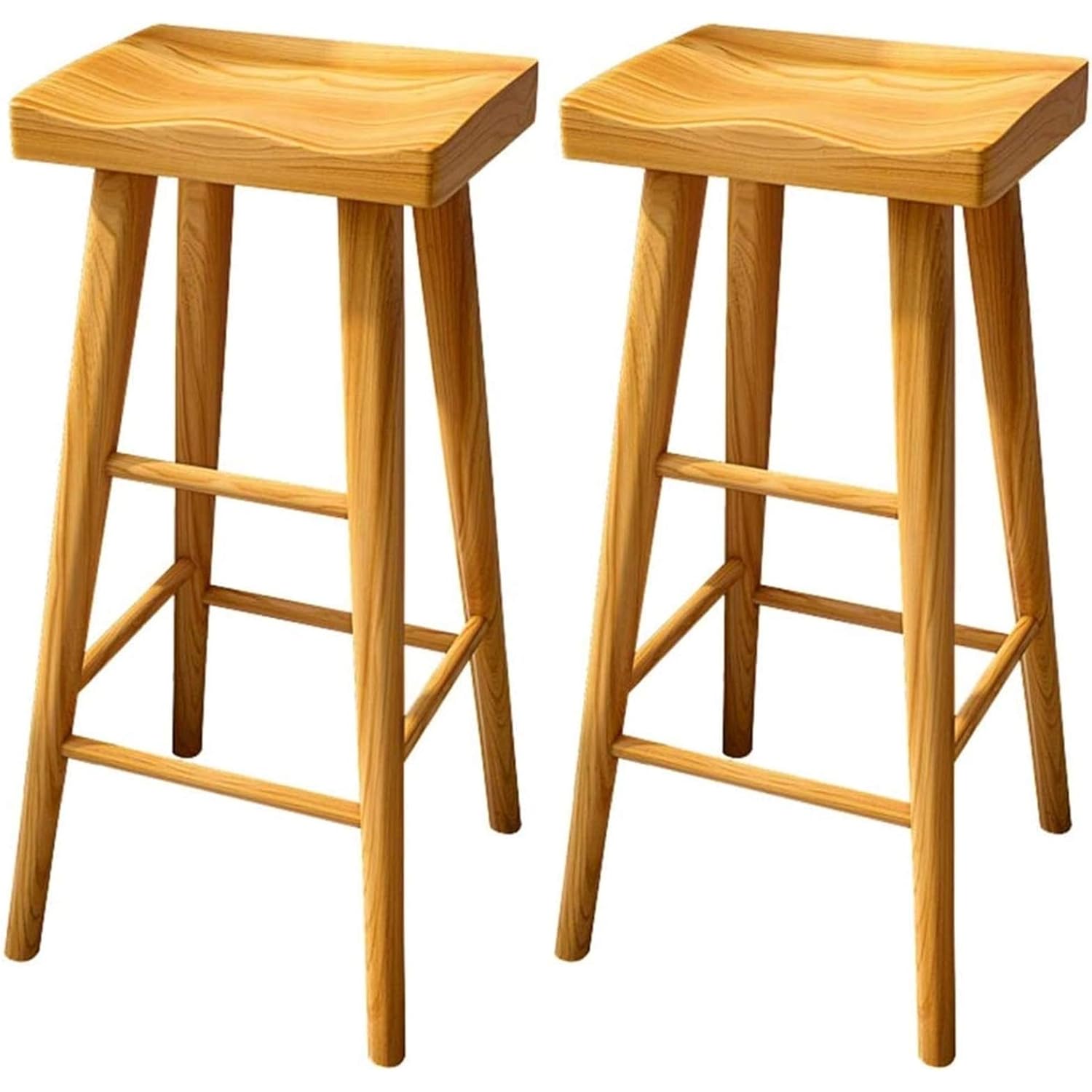 Adjustable Barstools Wooden Breakfast High Bar Chairs Set