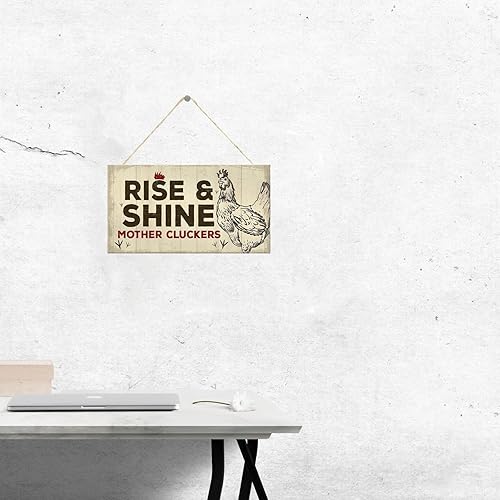 Miniatura 6 de TOMATO FANQIE Letrero de gallinero divertido para gallinero para puerta de jardín, regalo para amantes de los pollos de 10 x 5 pulgadas (US-G058)