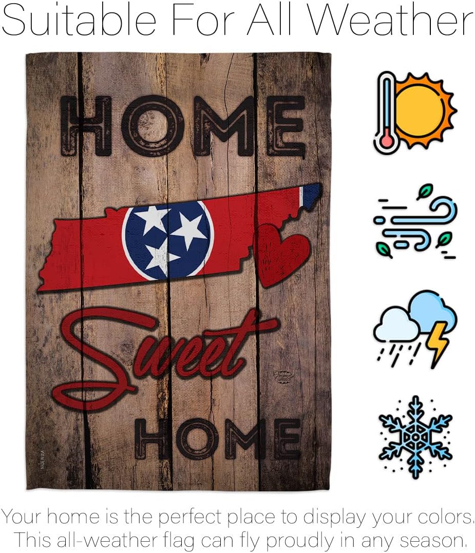 Tennessee Home Sweet House Flag Regional States American Territories Republic Country Particular Area Decoration Banner Small Garden Yard Gift Double-Sided, Made in USA