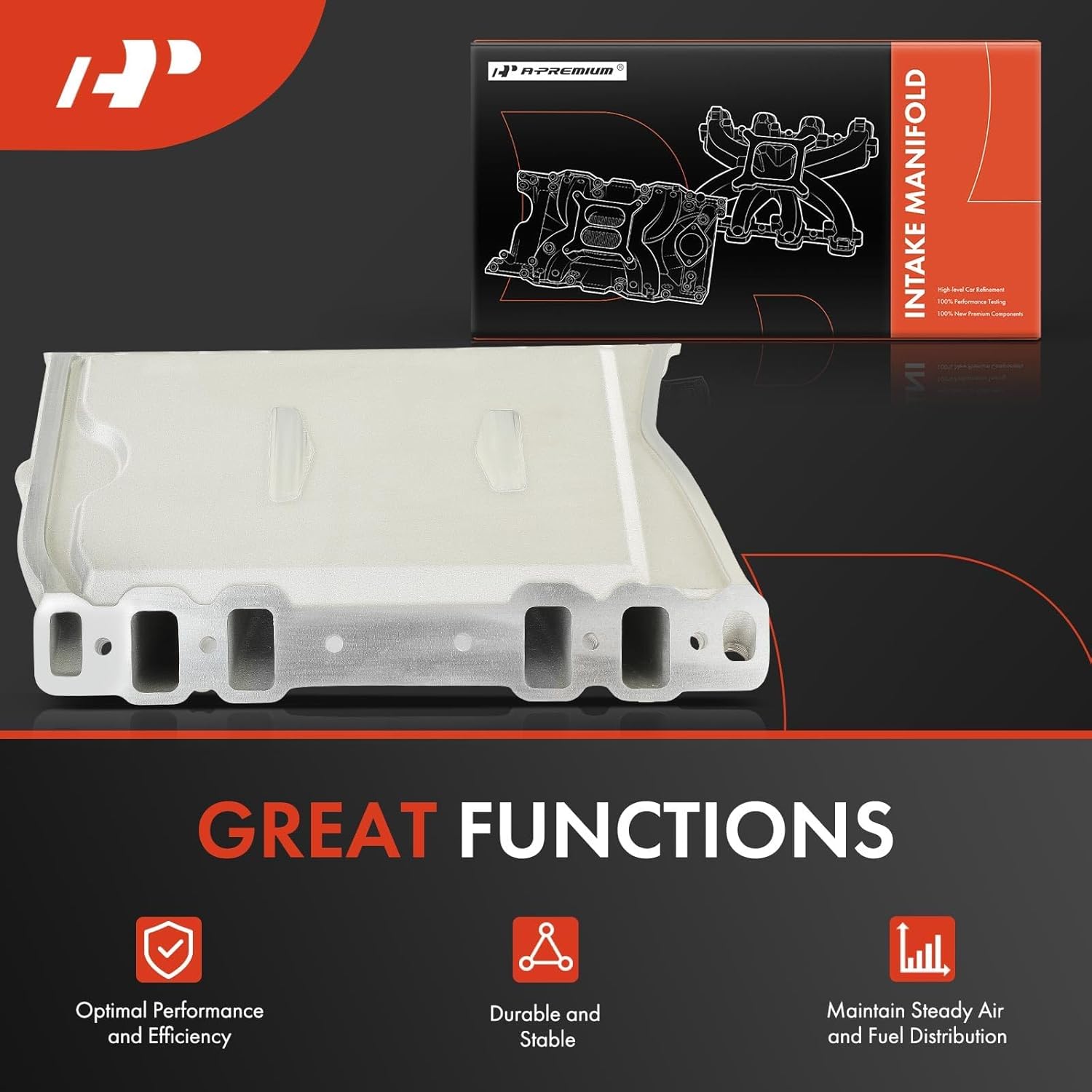 A-Premium Intake Manifold Compatible with Buick Century, Electra, Estate Wagon, LeSabre, Riviera & Oldsmobile Cutlass, Starfire, Toronado, F85, 98, 442 & Pontiac Bonneville, Catalina, Firebird, LeMans
