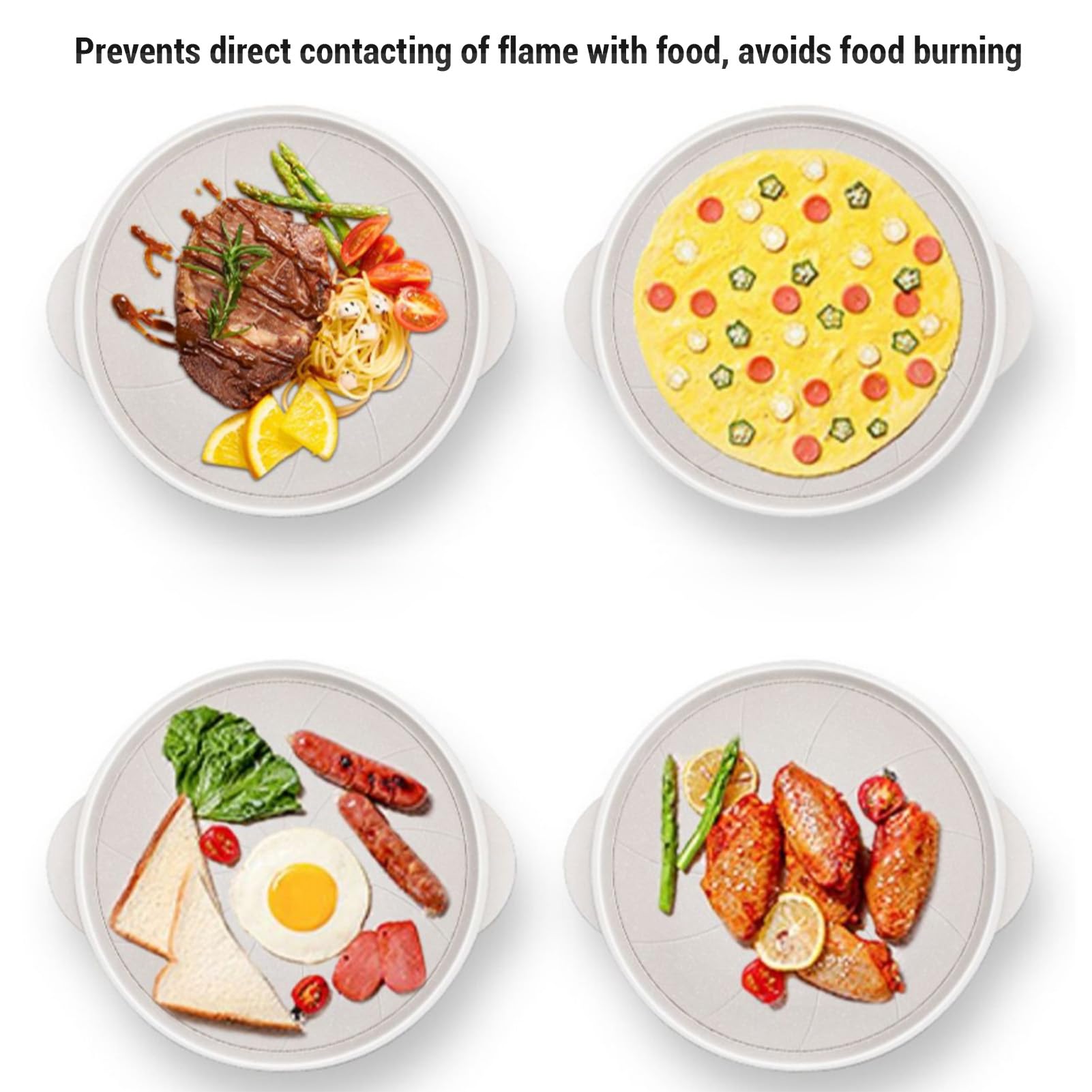 Difusor de Calor para Estufa de Gas Accesorios de Utensilios de Cocina Bandeja de descongelación rápida Placa de descongelación Multifuncional con Mango Aleación de Aluminio