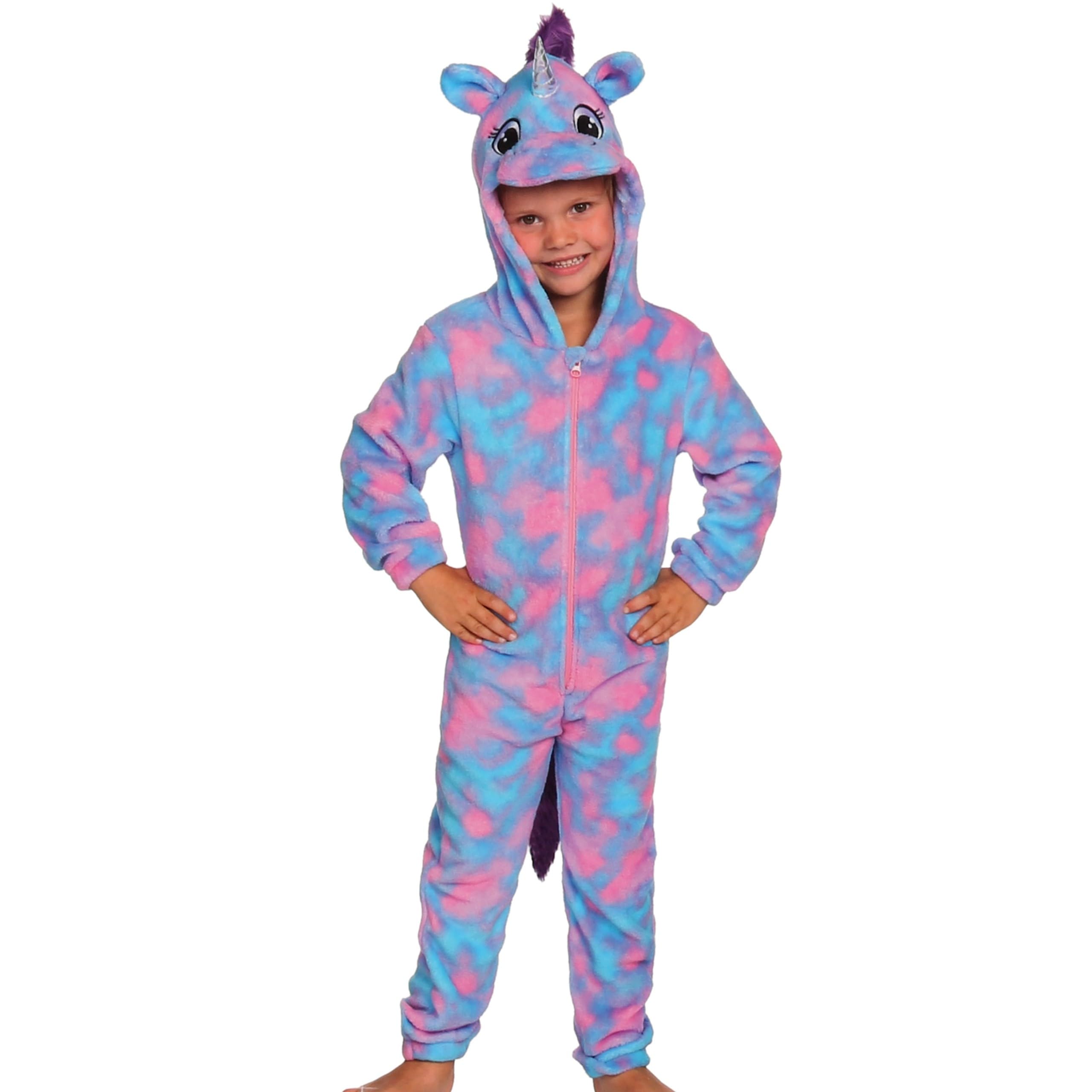 Unicornio Pijama Infantil de una Pieza con Capucha, Disfraz, Disfraz para niños