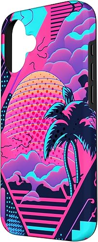 Miniatura 2 de iPhone 16 Retro Vaporwave Vibes - Funda para amantes de la nostalgia de la música de los años 90
