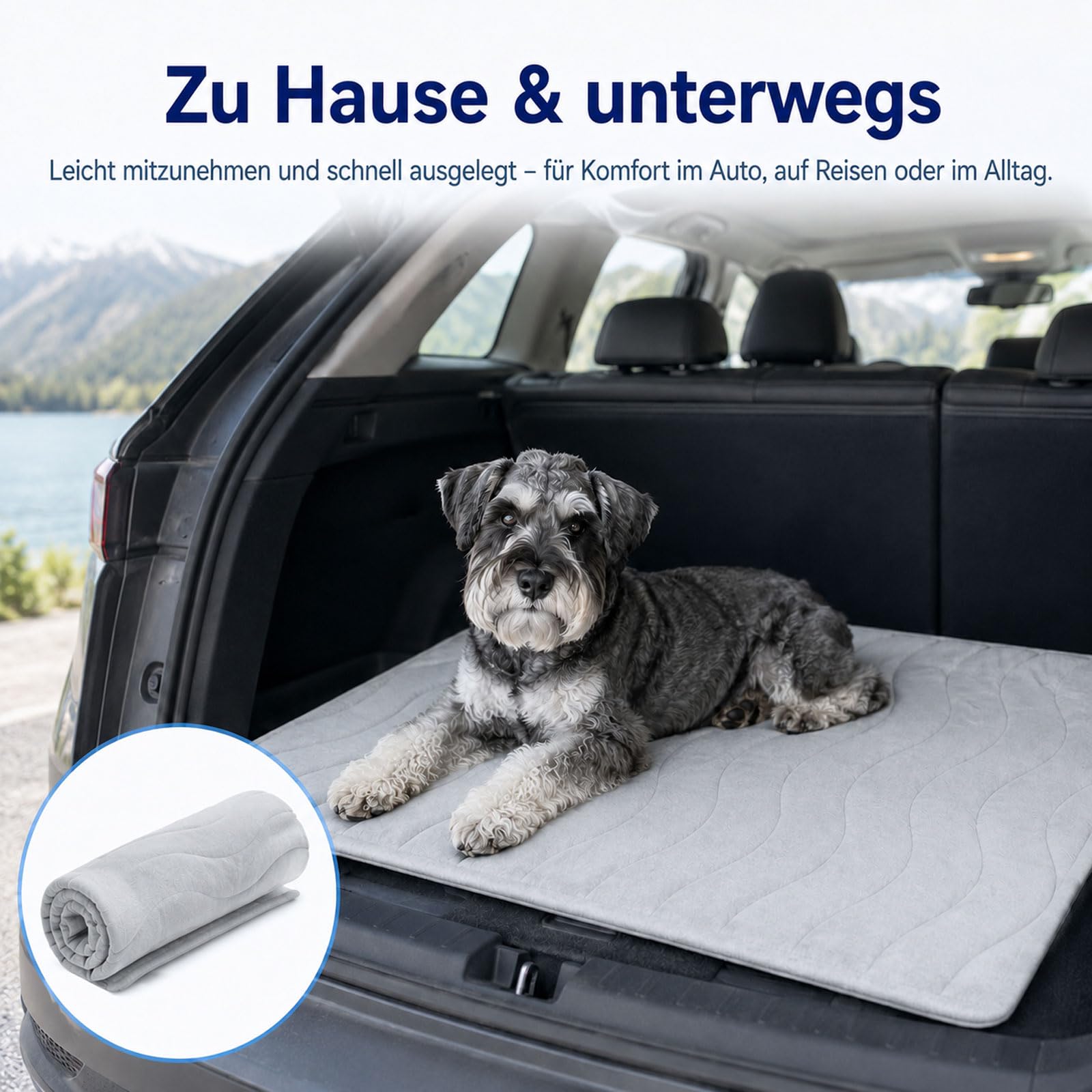 Kühlmatte Hund Selbstkühlend Aus Eisseide,Waschbar, Faltbar Für Sommer (71 x 122 cm)