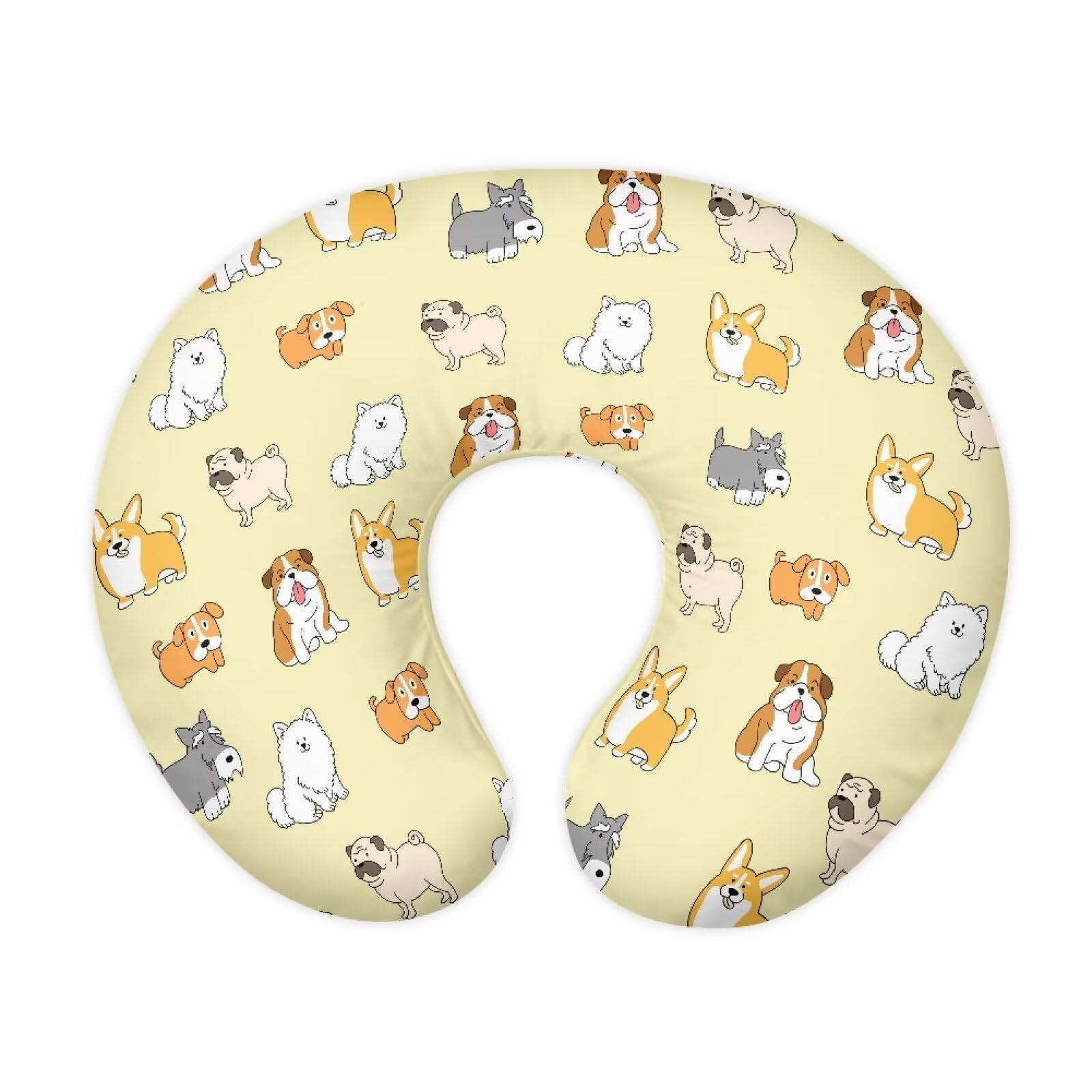 Jndtueit Cute Puppy Nursing Pillow Cover for Girls Animal Print Nursing Pillow Slipcover for Breastfeeding Moms