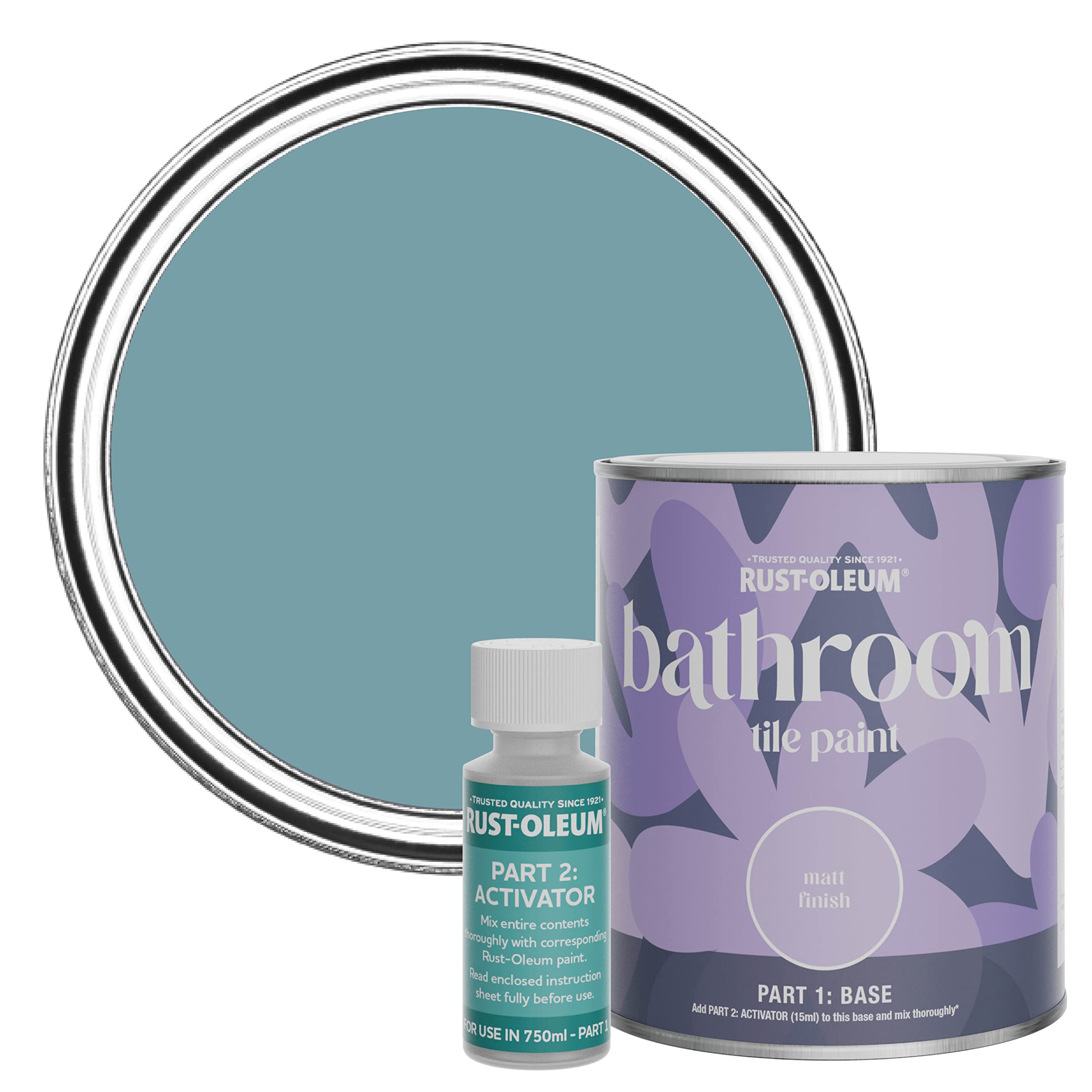 Rust-Oleum Pacific State Blue Water-Resistant Bathroom Tile Paint In Matt Finish - 750Ml