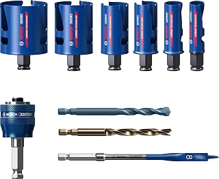 6X Expert Construction Material Hole Saw Set (for Softwood, Chipboard, Ø 20-64 mm, Professional Accessory Rotary Drill/Drivers)