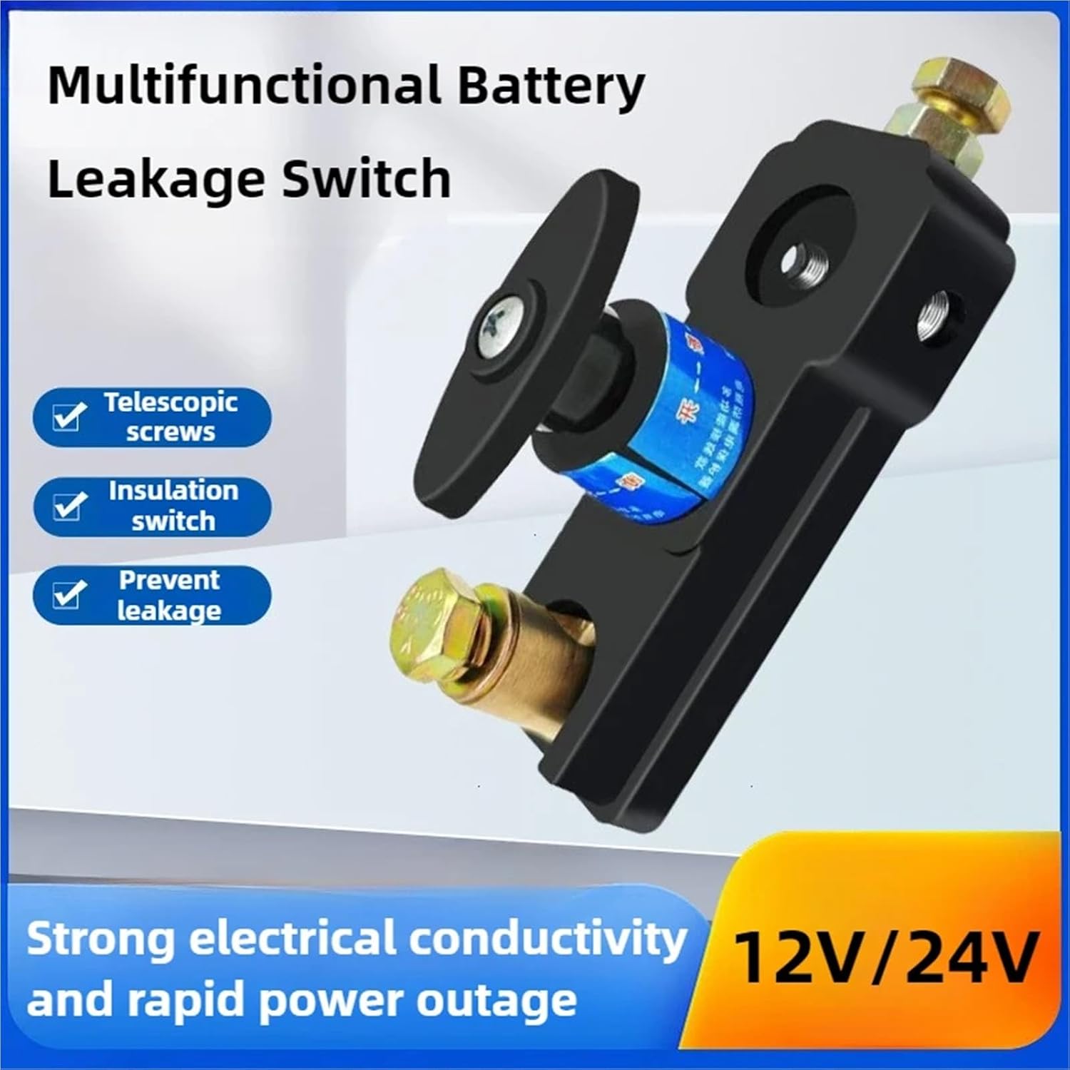 Battery Disconnect Switch 10 PCS 12V/24V Universal Car Battery Disconnect Switch Terminal Anti-Leakage Isolator Cut Off Fits Cars, Trucks, Boats & Rvs