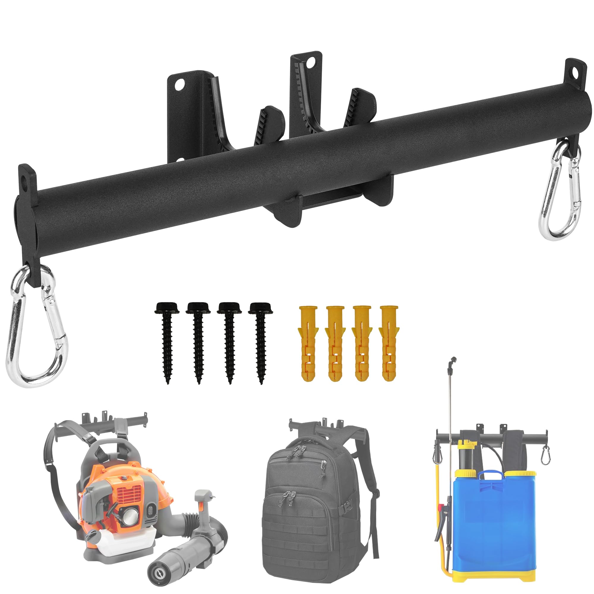 VANROUG Backpack Blower Sprayer Rack, Wall Hanger Rack Garage Organizer for Leaves Blower,Sturdy Space Saving Wall Tool Storage Rack