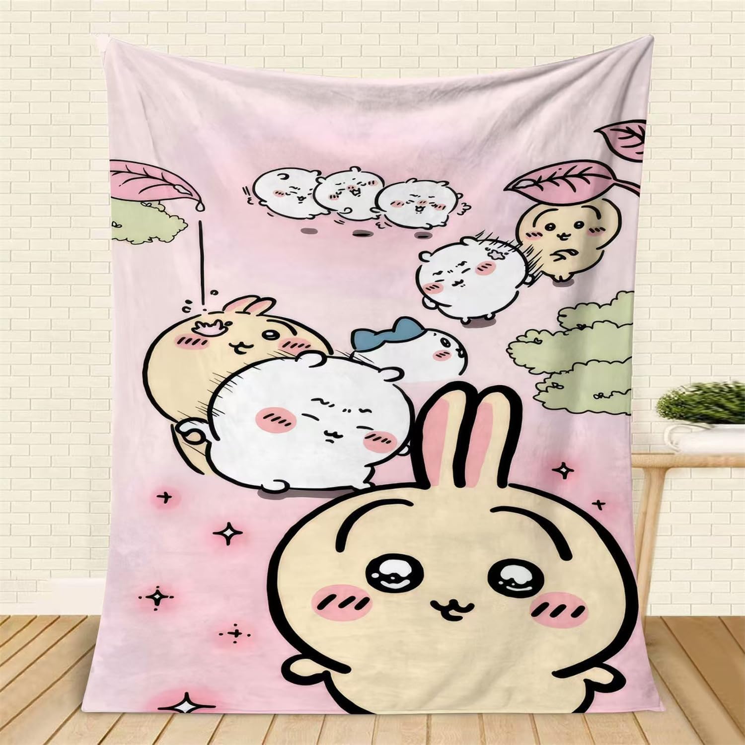 【新品】 ちいかわ ハチワレ うさぎ モモンガ ラグマット ブランケット 膝掛け Amazon｜] ちいかわ モモンガ ブランケット 可愛い ひざ掛け 膝掛け