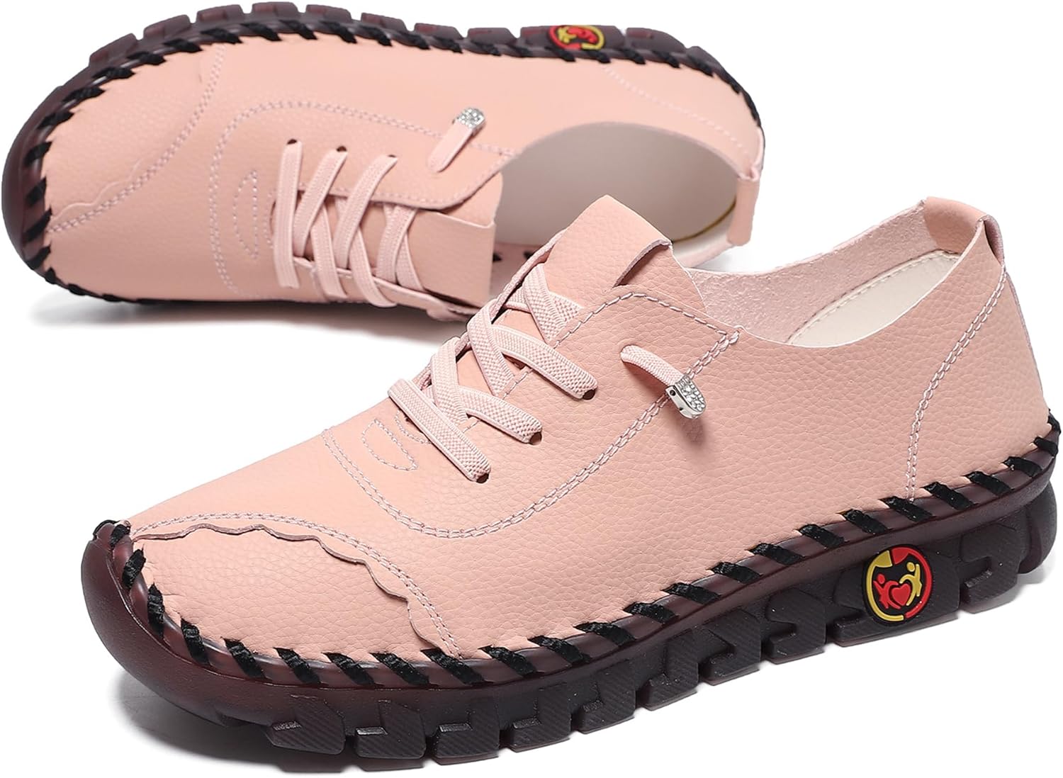 CrazySavage レディース カジュアル レザー フラットシューズ 快適 ハンドメイド ソフトボトム スリッポン ローファー