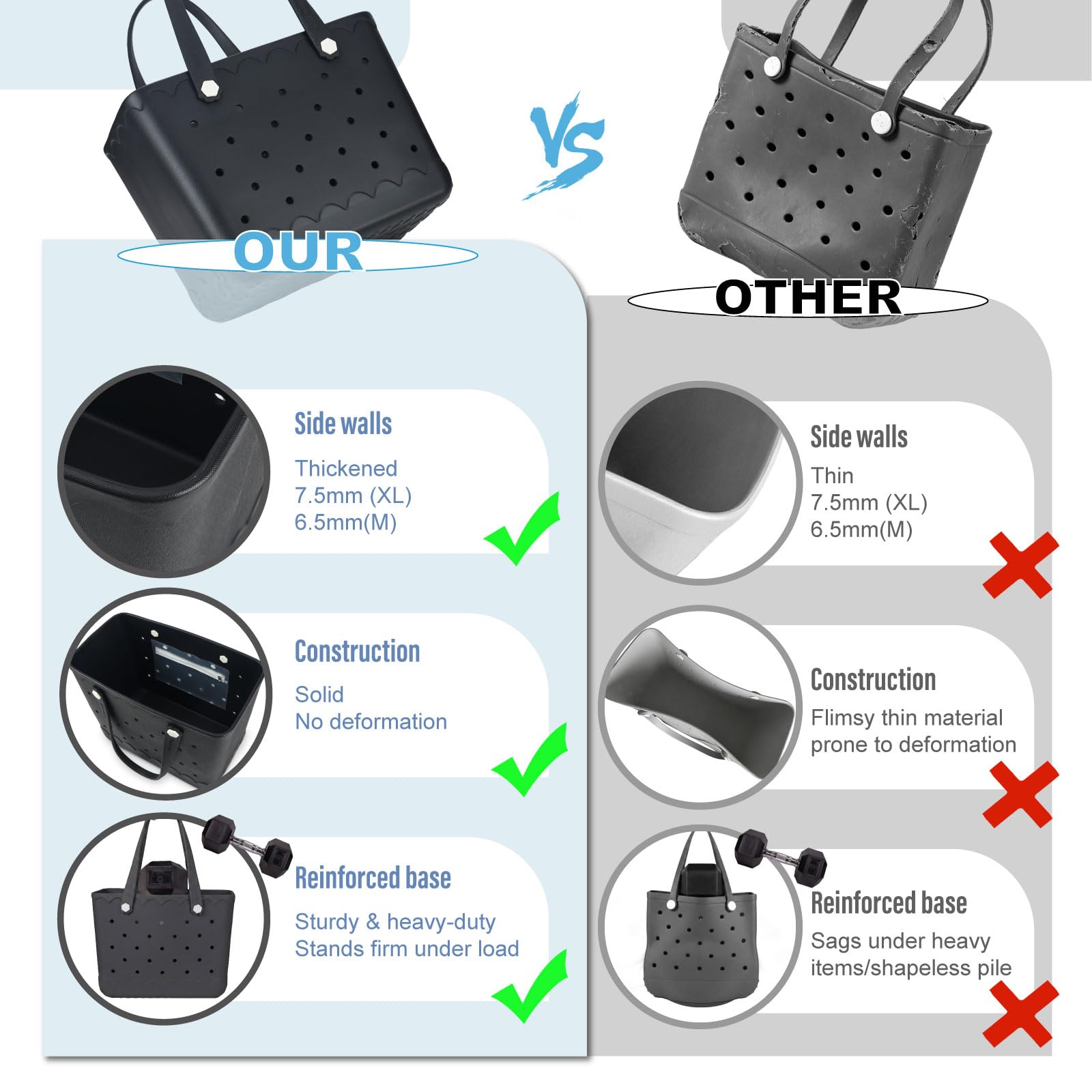 Bolsa de goma para playa, impermeable, a prueba de puntas, para playa, barco, piscina, deportes