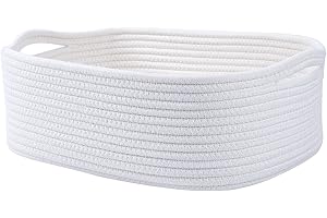 White Cotton Rope Basket - Woven Storage Solution