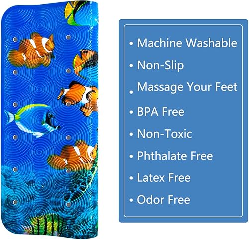 Miniatura 5 de Yolife Tapete de baño para bebé antideslizante tapete de baño colorido para bañera para niños tapete lavable para bañera de bebé con agujeros de