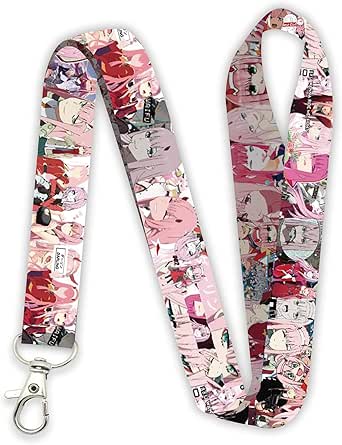 Amazon.com: Zero Two Kawaii Premium Anime Lanyard Keychain : Office ...