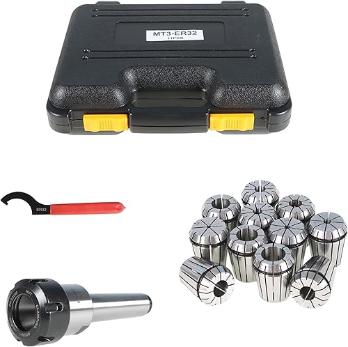 ER-32 MT3 Herramienta de vástago de fresado MT3, 11 pinzas con llave, apto para taladrar y fresar máquinas