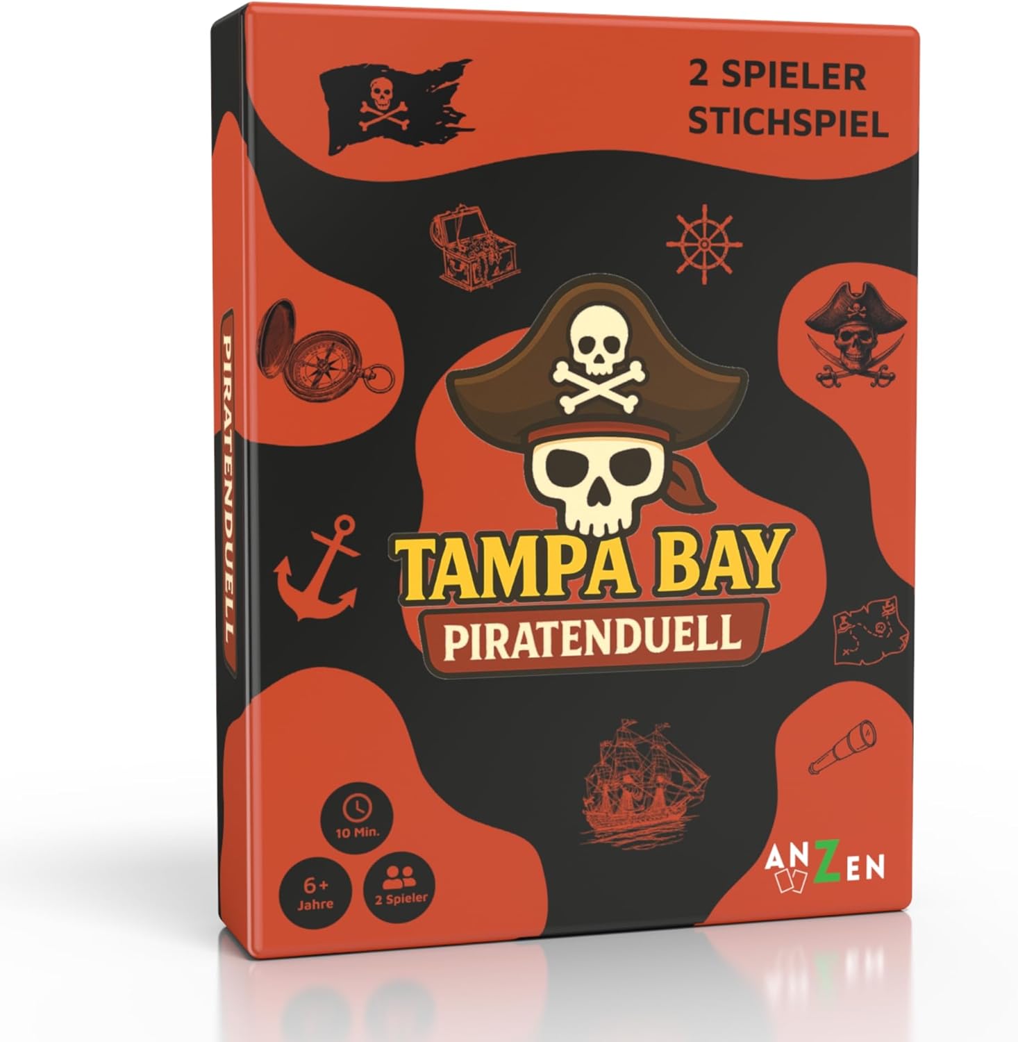 TAMPA BAY Pirate Duel, 2 Player Card Game for Children and Adults, Family Game from 6+ Years as an Introduction to Trump & Trump Mechanics and Strategic Draught, High Replay Value
