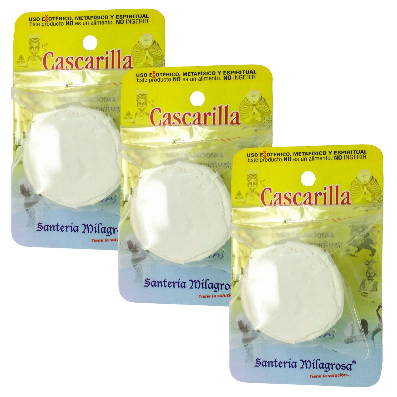 Santería Milagrosa Cascarilla Esotérica Pack 3 4x4 cm Ritual