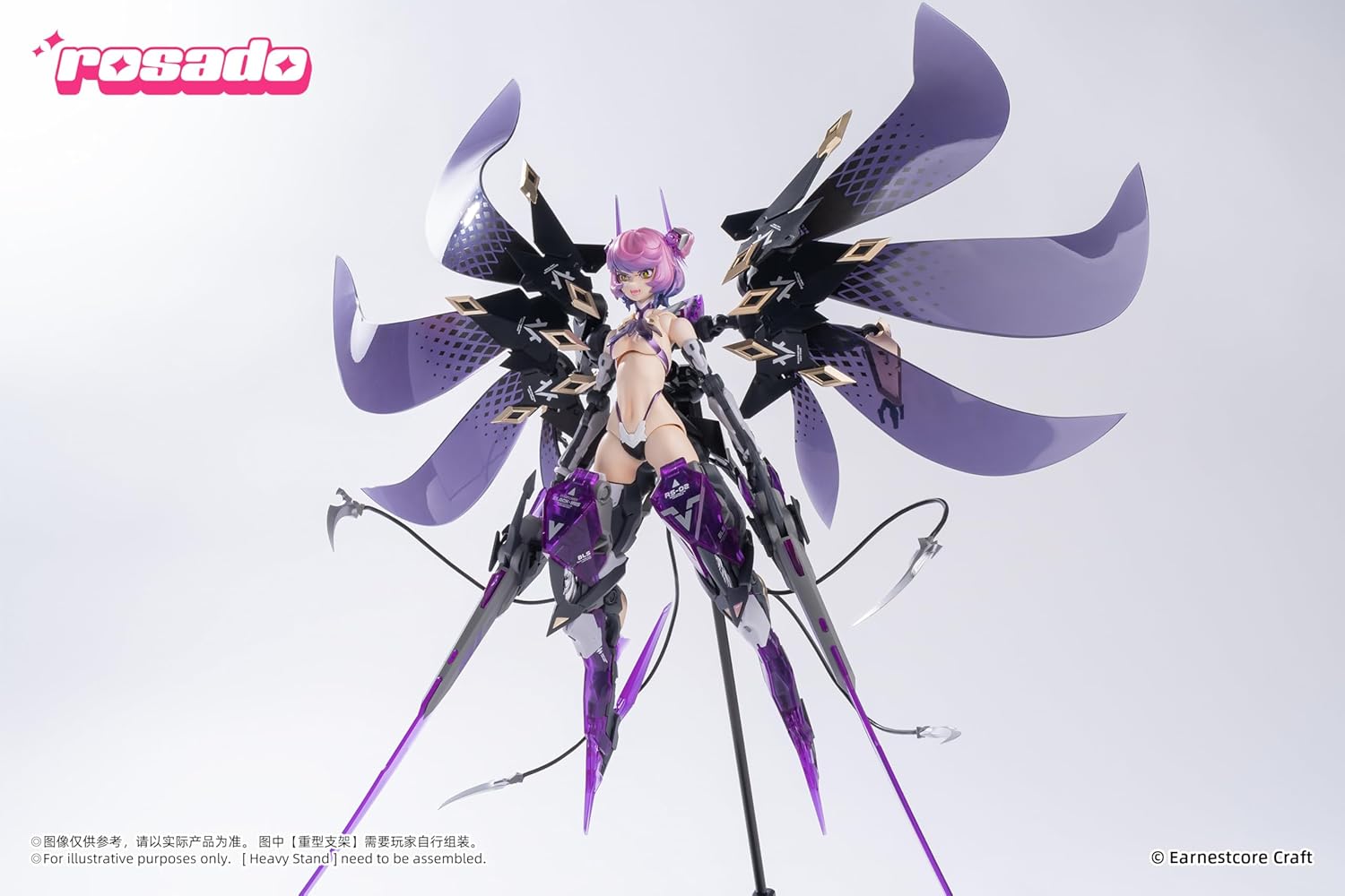 Funtasy Planet Machine Girl Series Finished Model 1/10 Scale Rosa Project No.2 Star Flower Black Iris, Action Figures Model Kits Completed Kit Articulated Figures for Adults