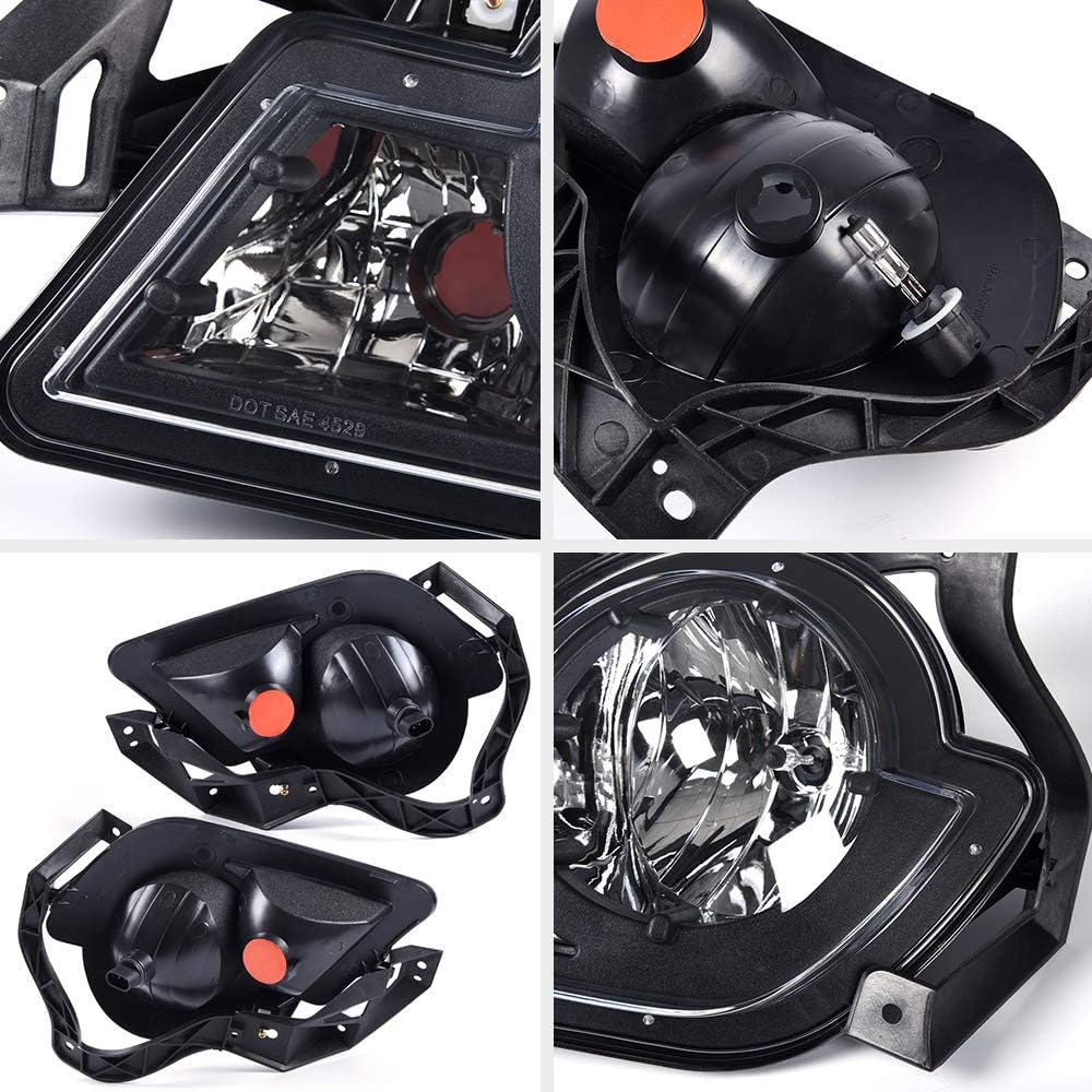 GRAND ORANGE Front Bumper Driving Fog Lights 2002-2006 Compatible with Chevy Avalanche Clear Lens 15040361 15040362 GM2592141 GM2593141 Chevy Avalanche 1500