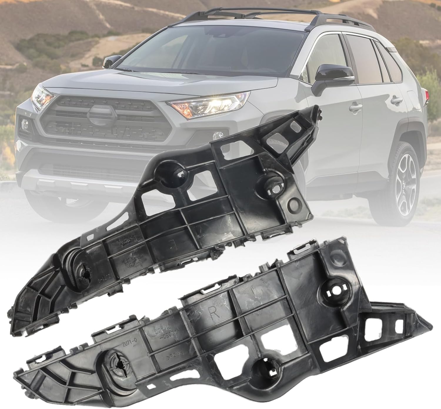 Front Bumper Bracket for Toyota Highlander 2014 2015 2016 2017 2018 2019 Left Driver & Right Passenger Side 521460E060 521450E060, TO1043124 TO1042124