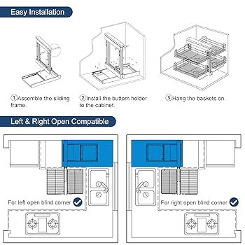 置物 levain Amazon.com: VADANIA Blind Corner Pull Out Organizer for 32